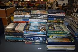 Naval History. A large selection. Hardbacks in dust wrappers. Generally VG copies. (59)