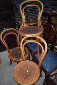 A set of 3 traditional bentwood chairs