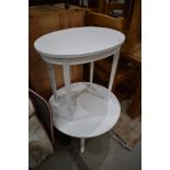 Two white painted occasional tables