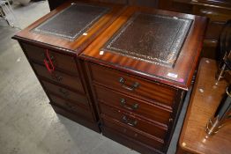 A pair of reproduction Regency office drawers