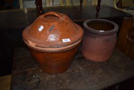 Two vintage stoneware crock pots