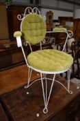 A vintage wirework 'boudoir' chair