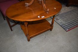 A solid yew wood coffee table by Chapmans Siesta Carlisle, width approx. 91cm