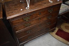 A Georgian style mahogany chest of four long drawers, width approx. 61cm