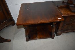A modern quality reproduction Titchmarsh & Goodwin style coffee table having square top on turned