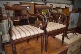 A pair of Regency/Gillows style carver chairs