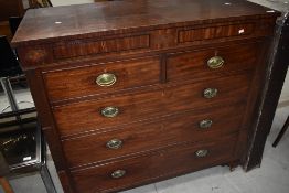 A Victorian mahogany chest of two concealed over two short over three long drawers, width approx.