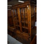 A modern quality reproduction Titchmarsh & Goodwin style full height bookcase, having glass