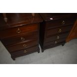 A pair of late 20th century Stag bedside drawers, each 53cm