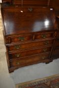 A modern quality reproduction Titchmarsh & Goodwin style bureau having 3 long drawers, w 76cm