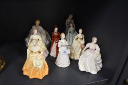 A selection of figures and figurines including Coalport