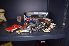 A selection of diecast model cars and vehicles including Dinky and Corgi