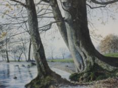 A watercolour, Jill Aldersley, November Sunshine nr Waterhead, signed, 34 x 47cm, plus frame and