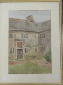 Three watercolours, C C Crompton, Shap landscapes and cottages, inc Newby Hall, signed and dated