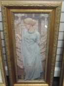 A re-print, renaissance lady, 79 x 30cm, plus frame and glazed