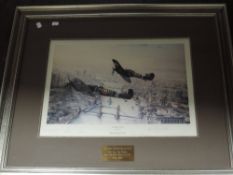 A Ltd Ed print, after Robert Taylor, Victory Salute, various signed, and with plaque RAF, 1987,