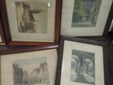 A pair of etchings, artists proofs, coloured, HPH, Belgium, indistinctly signed, 26 x 21cm, plus