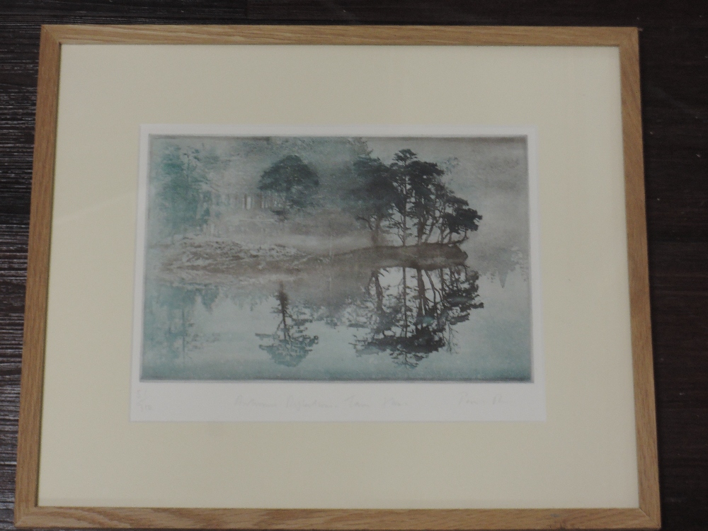 A Ltd Ed print, Autumn Tarn Hows, indistinctly signed, 23 x 30cm, plus frame ansd glazed
