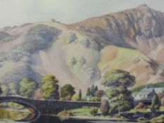 A watercolour, P H Marriner, Grange Over Borrowdale, 40 x 65cm, plus frame and glazed