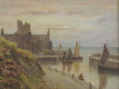 An oil painting, W Heys, Peel Castle Isle of Man, signed, 24 x 34cm, plus frame and glazed