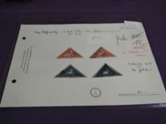 Four Cape Of Good Hope Triangular Stamps, Two Red One Penny and Two Blue Four Pence, all used