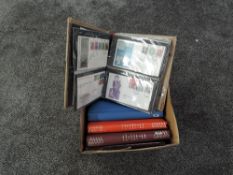 A box containing five albums and loose GB Covers, 1950's to 1980's