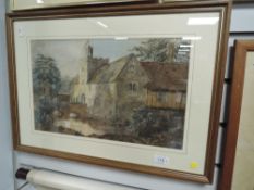 A water colour of country home estate