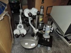 Four microscopes including Prior.