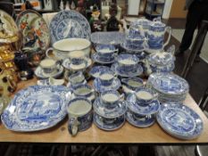 An extensive collection of blue and white ware including Spode Italian and Royal Doulton Norfolk and