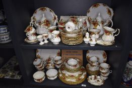 A large part dinner and tea service by Royal Albert in the old country Roses design