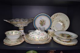 A selection of fine antique porcelain including Royal Worcester hand decorated plate