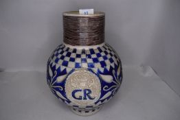 A large Mettlach/Rhenish Pottery style vase AF