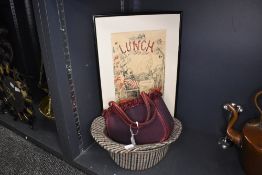 A vintage print for Punch magazine and a hat with hand bag