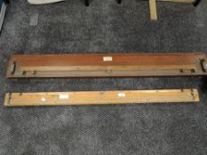 Two scientific wooden meter bridges or similar