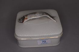 An antique porcelain sardine or fish dish