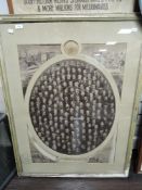 A large photographic print relating to fox hunting titled the Masters of Hounds dated 1875