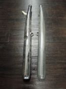 Two vintage 1970s chrome tail pipes thought to be for a Yamaha RS250/350.