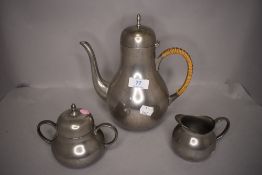 A pewter tea set by Tiel Holland