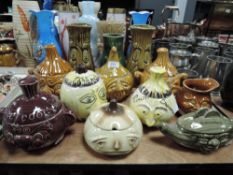 An assortment of collectable retro kitchen jars and containers including celery ,beetroot,pickled