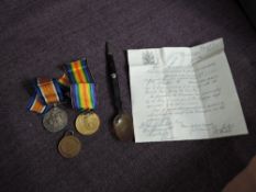 A WW1 Medal Pair to 5532 PTE.W.Shields High.L.I, comprising Victory and War both with ribbons