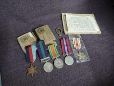 A Medal collection to 14689981 SGT JB Shields Sigs, comprising 39-45 Star, Africa Star, War Medal,