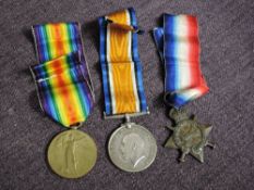 A WW1 Trio Medal Group to 25451 PTE.L.Sharp 10-HRS, comprising 14-15 Star, War Medal and Victory