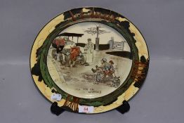 Two Royal Doulton display plates from the Motoring series including Blood money and Itch Yer On