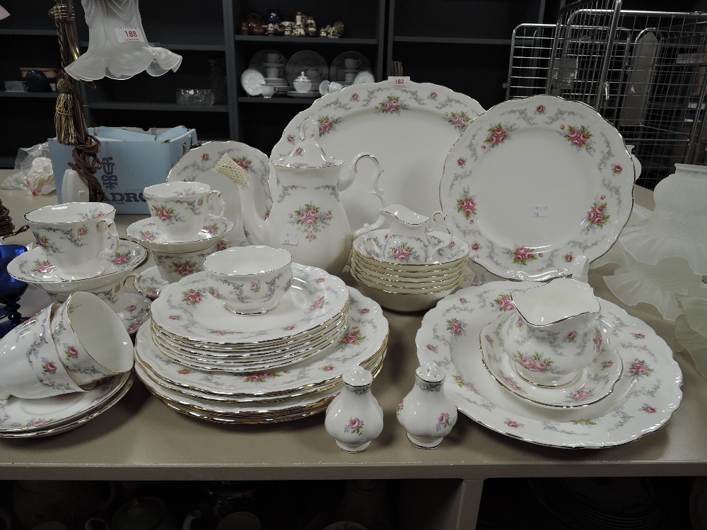 A partial dinner service by Royal Albert 'Tranquillity' comprising of coffee pot, cups and