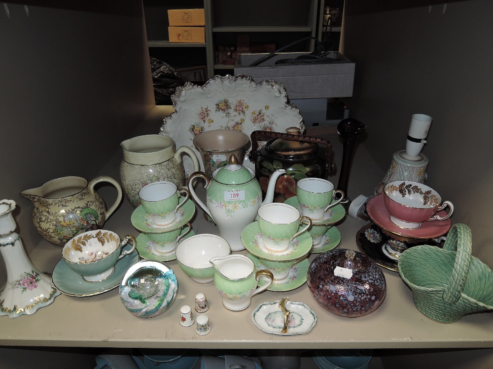 A miscellany of ceramics including Bell china coffee pot with cups,saucers,jug and sugar basin,