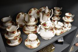 A Royal Albert 'Old Country Roses' tea set, twelve setting with teapot and coffee pot.