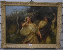 Robert Payton Reid (1859-1945) oil on canvas 'Flora' two neoclassical maidens, signed lower left,