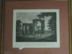 An engraving, after Hearne and Farrington, Furness Abbey, 19th century, 23 x 28cm, and an engraving,