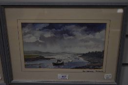 Liz Phelps (contemporary) a pair of coastal scene watercolours, each signed lower right, one