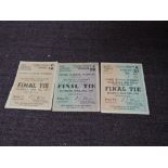 Three F A Cup Final Tickets, Saturday April 30th 1949, East Standing Enclosure C16, Saturday April